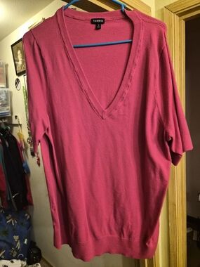 Torrid Pink V-Neck Short Sleeve Top
